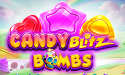 Juego de tragaperras Candy Blitz Bombs de Pragmatic Play con coloridos gráficos de caramelos y un vibrante fondo de candyland.