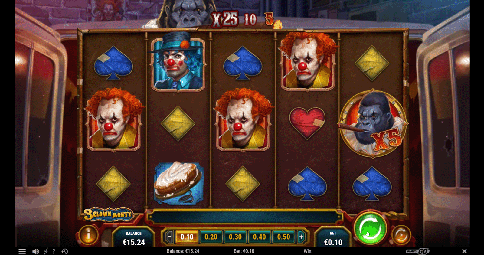 3 Clown Monty Slot Game Screenshot