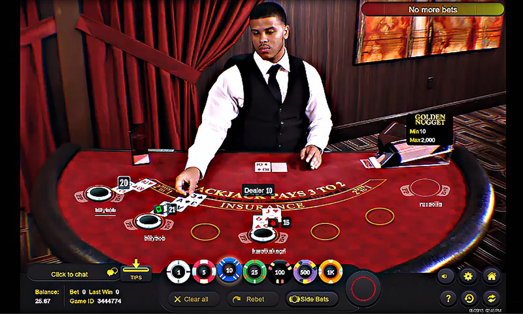 Live dealer in online casino