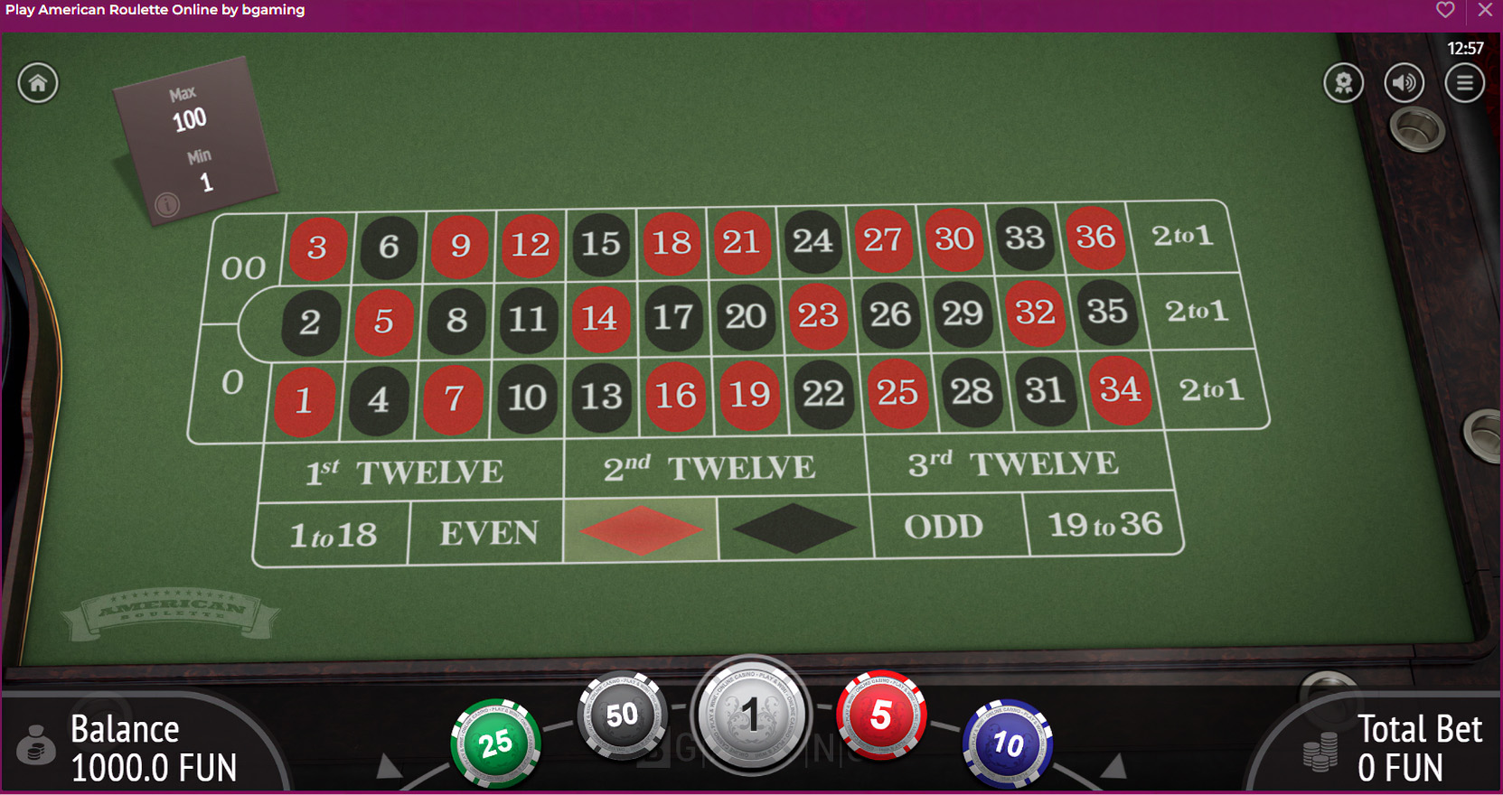 Casino game image featuring American Roulette&nbsp;gameplay