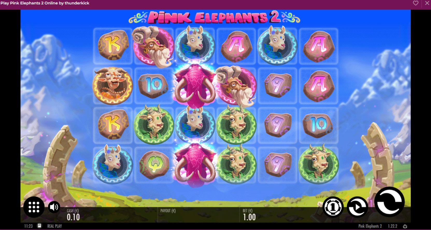 Gameplay image showing exciting win