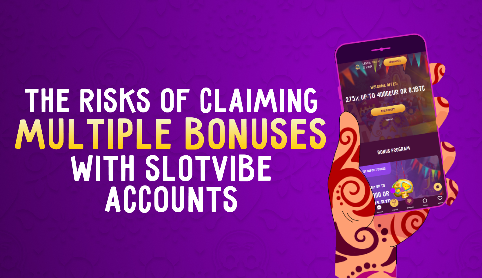 Los riesgos de reclamar varios bonos con cuentas de SlotVibe