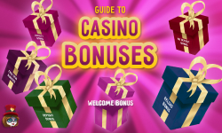 La guía definitiva de bonos de casino, que muestra varios tipos de bonos como los de bienvenida, depósito y tiradas gratis para mejorar su experiencia en el casino SlotVibe.